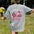 In October We Wear Pink Apple Teacher Daisy Breast Cancer Women's Comfort Colors T-Shirt Back Print Grey