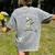 Off To Teach Preschool Pre-K Teacher Back To School Frog Women's Comfort Colors T-Shirt Back Print Grey