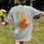 One Thankful Teacher Thanksgiving Turkey Peace Hand Sign Women's Comfort Colors T-Shirt Back Print Grey