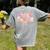 Physical Education Halloween Bow Checkered Teacher Ghost PE Women's Comfort Colors T-Shirt Back Print Grey