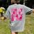 Pink Fourth Grade Era 4th Back To School Grade Teacher Women's Comfort Colors T-Shirt Back Print Grey