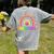 Preschool Rainbow Girls Boys Kids Teacher Back To School Women's Comfort Colors T-Shirt Back Print Grey