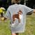 Red Boston Terrier Dog Women's Comfort Colors T-Shirt Back Print Grey
