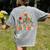 Retro Instructional Assistant Wildflowers Teacher Aide Women's Comfort Colors T-Shirt Back Print Grey