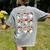 Santa Ghost Reading Books Christmas Library Teacher Women's Comfort Colors T-Shirt Back Print Grey