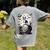 Spooky Halloween Moon Boston Terrier Boston Bull Bostie Women's Comfort Colors T-Shirt Back Print Grey