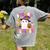 Spooky Teacher Ghost Pencil Teach Halloween Teacher Women's Comfort Colors T-Shirt Back Print Grey