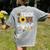 TEACH LOVE INSPIRE Teacher Sunflower Appreciation Women's Comfort Colors T-Shirt Back Print Grey TEACH LOVE INSPIRE Teacher Sunflower Appreciation Women's Comfort Colors T-Shirt Back Print Grey