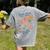 Teach Them Love Them Watch Them Grow Retro Teacher Floral Women's Comfort Colors T-Shirt Back Print Grey