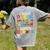 I Teach Pre-K Superheroes Students Teacher Back To School Women's Comfort Colors T-Shirt Back Print Grey