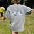 Teacher Blue Chinoiserie Coquette Bow Heart Teacher Life Women's Comfort Colors T-Shirt Back Print Grey