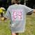 Teacher Bow Pencil Flowers Teacher Back To School Women's Comfort Colors T-Shirt Back Print Grey