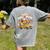 Teacher Halloween School Bus Driver Cute Ghost Witch Party Women's Comfort Colors T-Shirt Back Print Grey