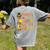 Thankful For My 4th Grade Turkey Thanksgiving Turkey Teacher Women's Comfort Colors T-Shirt Back Print Grey