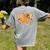 Thanksgiving Teacher Pencil Bow One Thankful Teacher Fall Women's Comfort Colors T-Shirt Back Print Grey