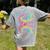 Tie Dye 8th Grade Typography Team Eighth Grade Teacher Women's Comfort Colors T-Shirt Back Print Grey