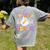 Trick Or Teach Groovy Halloween Teachers Women's Comfort Colors T-Shirt Back Print Grey