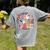 Trick Or Teach Retro Groovy Halloween Teacher Women's Comfort Colors T-Shirt Back Print Grey