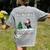Ugly Christmas Tree Lights Xmas Santa Riding Boston Terrier Women's Comfort Colors T-Shirt Back Print Grey