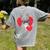 Valentine's Day Boston Terrier Women's Comfort Colors T-Shirt Back Print Grey