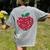 Valentines Day Teacher Hearts Apple Love Teach Women Men Women's Comfort Colors T-Shirt Back Print Grey
