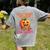 Will Trade Students For Candy Teacher Cute Halloween Pumpkin Women's Comfort Colors T-Shirt Back Print Grey Will Trade Students For Candy Teacher Cute Halloween Pumpkin Women's Comfort Colors T-Shirt Back Print Grey