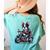 Biker Boston Terrier Dog Riding Motorbike Women's Comfort Colors T-Shirt Back Print Chalky Mint