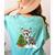 Boston Terrier Christmas Tree Lights Santa Hat Women's Comfort Colors T-Shirt Back Print Chalky Mint