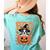 Boston Terrier Costume On Pumpkin Halloween Boston Terrier Women's Comfort Colors T-Shirt Back Print Chalky Mint