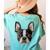 Boston Terrier Cute Puppy Face Dog Lover Pet Owner Women's Comfort Colors T-Shirt Back Print Chalky Mint