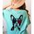 Boston Terrier Dog 4th July America USA Flag Men Women Kids Women's Comfort Colors T-Shirt Back Print Chalky Mint