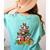 Boston Terrier Dog Christmas Tree Lights Xmas Pajama For Men Women Kids Women's Comfort Colors T-Shirt Back Print Chalky Mint