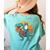 Boston Terrier Dog Riding Dinosaur T Rex Boys Women's Comfort Colors T-Shirt Back Print Chalky Mint