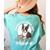 Boston Terrier Dog Women's Comfort Colors T-Shirt Back Print Chalky Mint