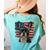 Boston Terrier Patriotic 4th Of July USA American Flag Women's Comfort Colors T-Shirt Back Print Chalky Mint