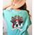 Boston Terrier Pirate T Shirt Jolly Roger Crossbones Skull Women's Comfort Colors T-Shirt Back Print Chalky Mint