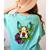 Boston Terrier In Red Day Of The Dead Sugar Skull Dog Women's Comfort Colors T-Shirt Back Print Chalky Mint
