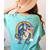 Boston Terrier Riding Dinosaur T-Rex Boys Kids Rainbow Women's Comfort Colors T-Shirt Back Print Chalky Mint