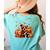 Boston Terrier Thanksgiving Leopard Pumpkins Fall Leaves Women's Comfort Colors T-Shirt Back Print Chalky Mint