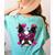 Boston Terrier Valentines Day Shirt Heart Dog Lover Women's Comfort Colors T-Shirt Back Print Chalky Mint
