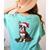Cute Boston Terrier Dog Christmas Merry X-Mas Graphic Women's Comfort Colors T-Shirt Back Print Chalky Mint