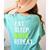 Eat Sleep Math Repeat Teacher Lover Women's Comfort Colors T-Shirt Back Print Chalky Mint