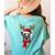 Family Matching Reindeer Xmas Boston Terrier Christmas Women's Comfort Colors T-Shirt Back Print Chalky Mint
