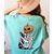 Halloween Skeleton Boston Terrier Women's Comfort Colors T-Shirt Back Print Chalky Mint