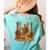 Librarian Turkey Reading Book Fall Thanksgiving Teacher Book Women's Comfort Colors T-Shirt Back Print Chalky Mint