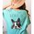 Love Is Boston Terrier Bostie Women's Comfort Colors T-Shirt Back Print Chalky Mint