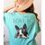 Love Is Boston Terrier Bostie Women's Comfort Colors T-Shirt Back Print Chalky Mint