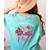 In October We Wear Pink Apple Teacher Daisy Breast Cancer Women's Comfort Colors T-Shirt Back Print Chalky Mint