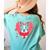 Valentine's Day Boston Terrier Heart Women's Comfort Colors T-Shirt Back Print Chalky Mint