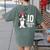 10 Years Old Birthday Boston Terrier Dog Lover 10th Party For Men Women Kids Women's Comfort Colors T-Shirt Back Print Moss